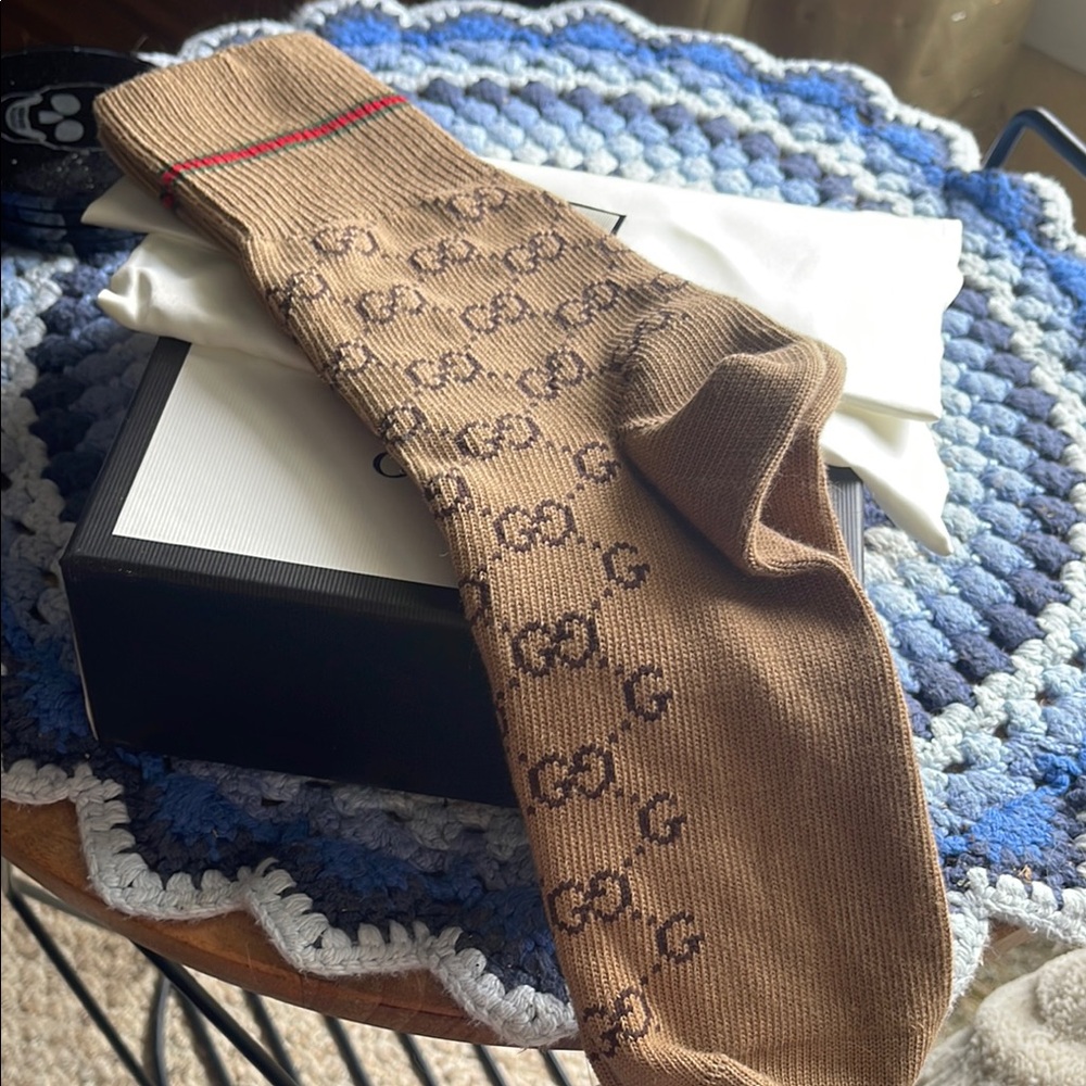 Gucci Tan Patterned Socks